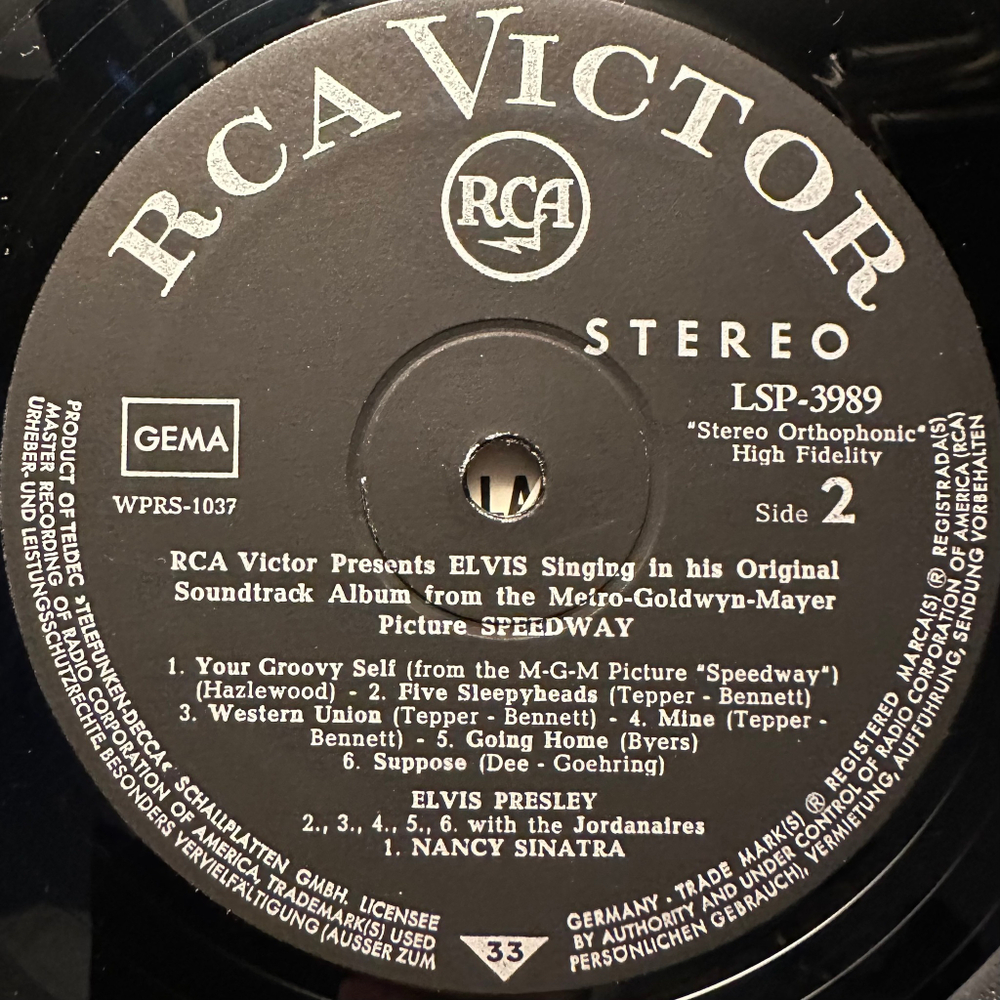 Elvis - Speedway: Original Soundtrack Album (Германия 1968г.)