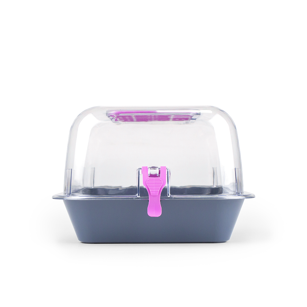 Террариум ZOOSET прозрачный серый/сиреневый - M (40х27х18 см)