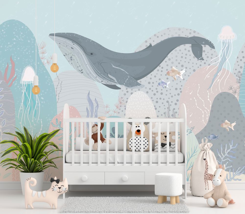 Фотообои детские кит