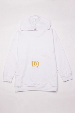 "DQ" white hoodie