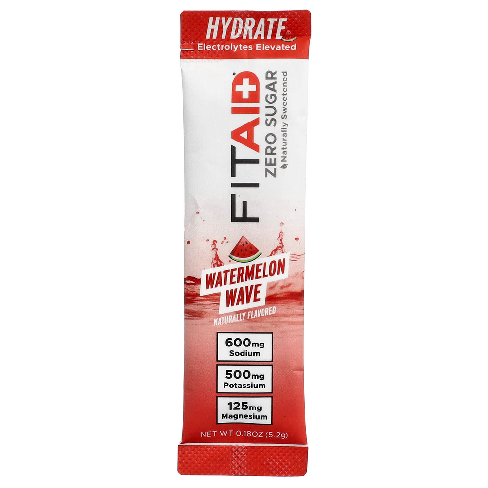FITAID, Hydrate, арбузная волна, 30 стиков по 5,2 г (0,18 унции)