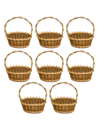 Корзинка овальная подарочная, набор 8 штук, арт. O270GR/8, 27х19х10 см, высота с ручкой 34 см