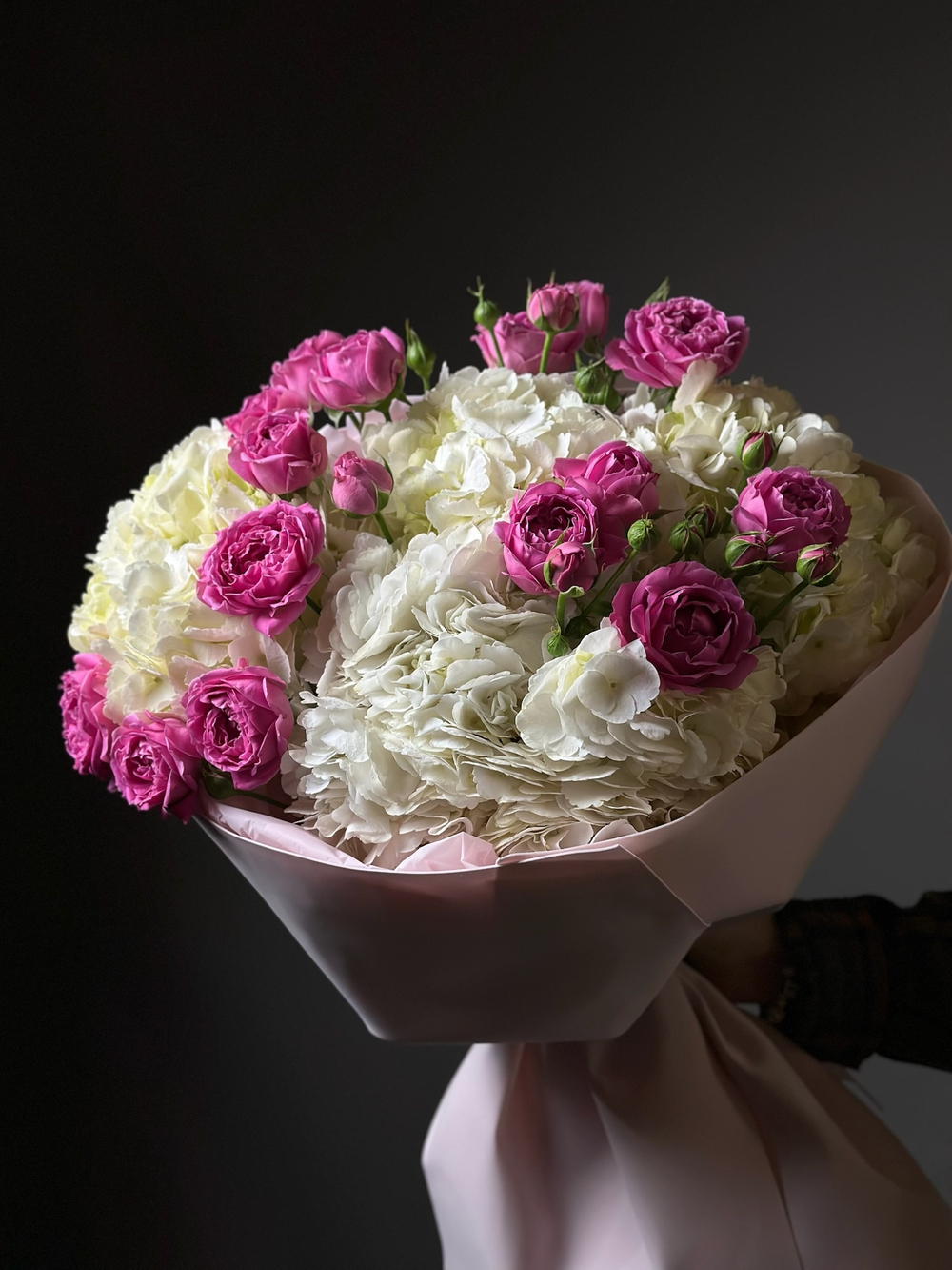 Дуо букет « Роза и гортензия»