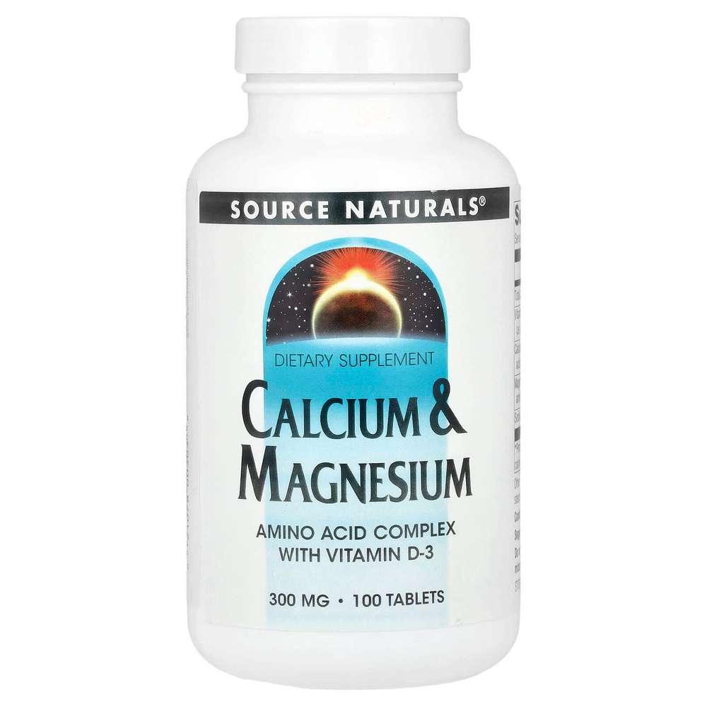 Source Naturals, Кальций и магний, 100 таблеток