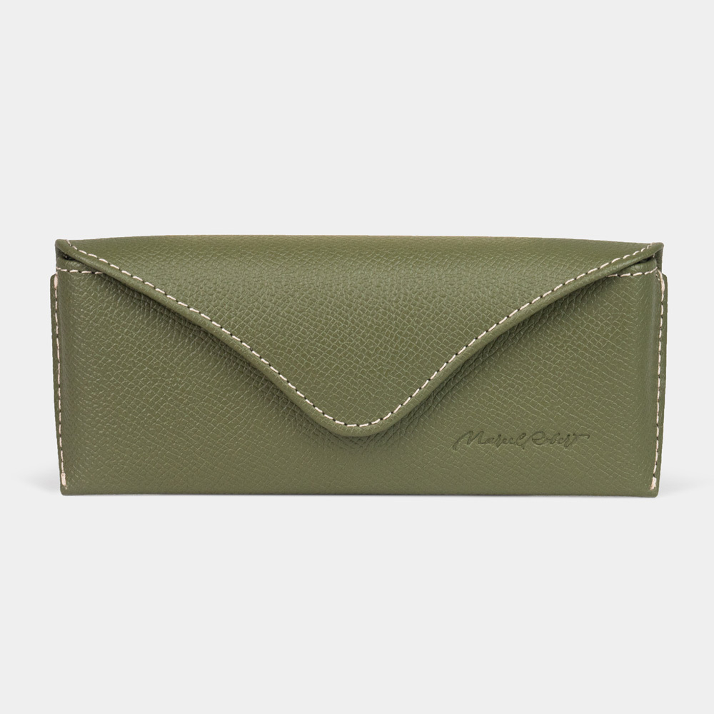 Футляр для очков Vision Easy из натуральной кожи теленка, цвета хаки