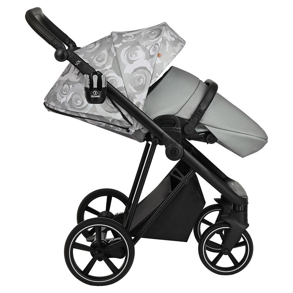 Детская коляска Roan Sol Flowers 2 в 1 RSF/5002 Gray/Black