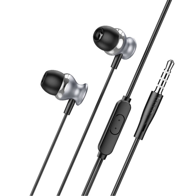 Проводные наушники M106 Fountain metal universal earphones with microphone - metal gray