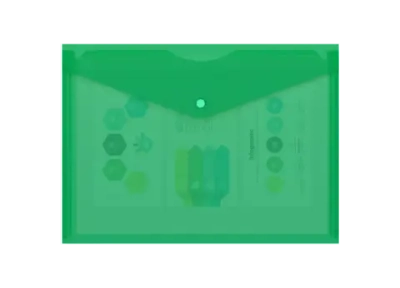 Папка на кнопке A-4 180мк "Б" проз. зеленая PK803