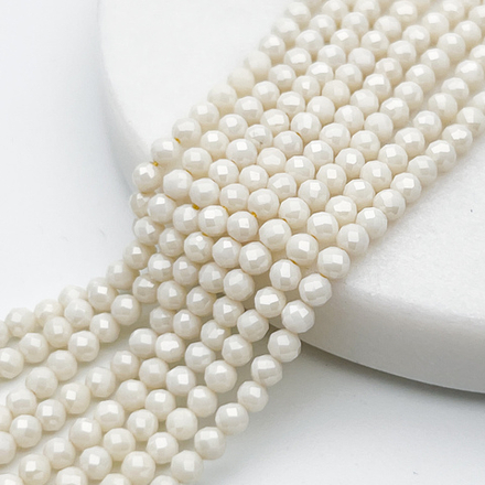 Фианит "матовый" (кубический цирконий), цвет светло-желтый, размер около 3 мм, цена за нить 38 см