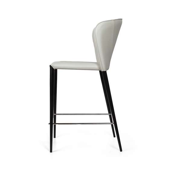 Стул полубарный Albert, кожа белый