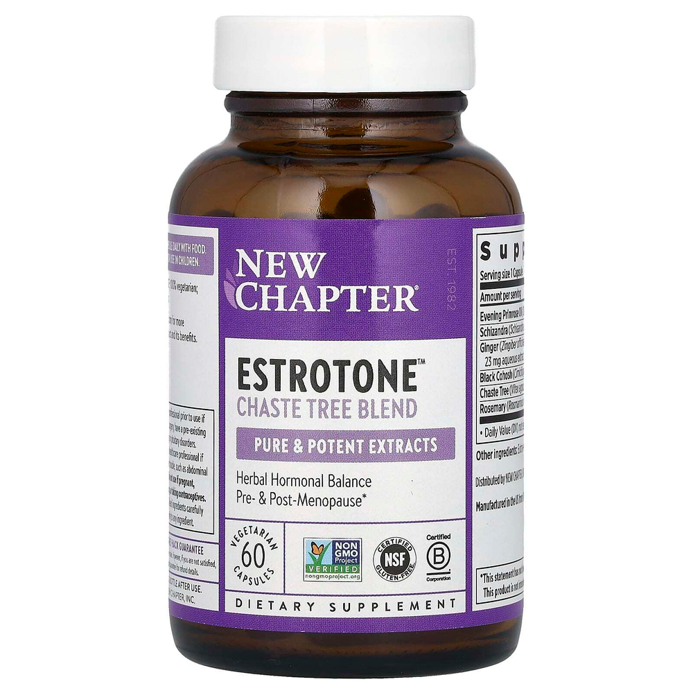 New Chapter, Estrotone, 60 вегетарианских капсул