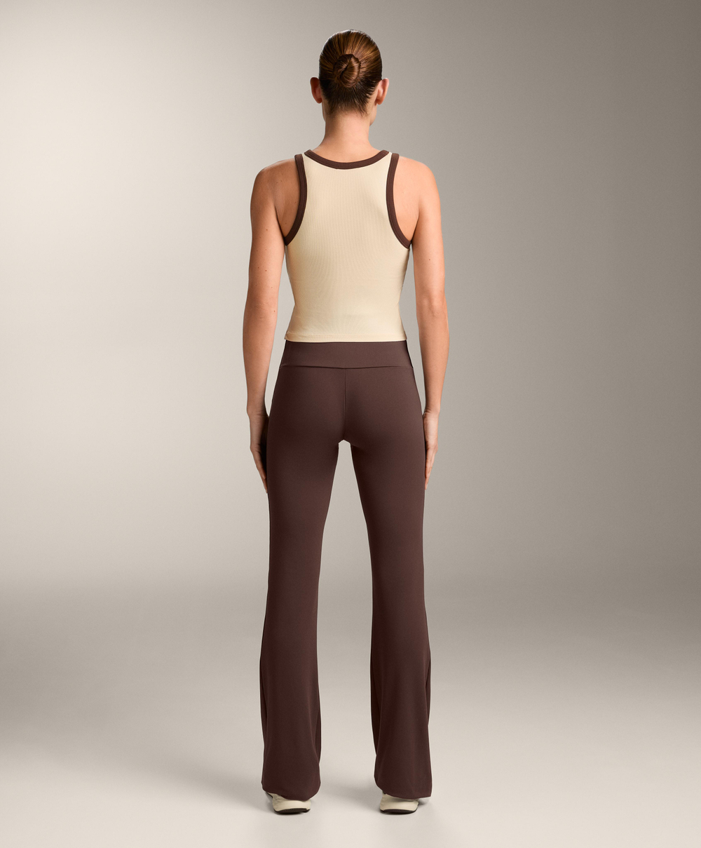 Oysho Удлиненный Tank top в рубчик из смесового модала, ванильный