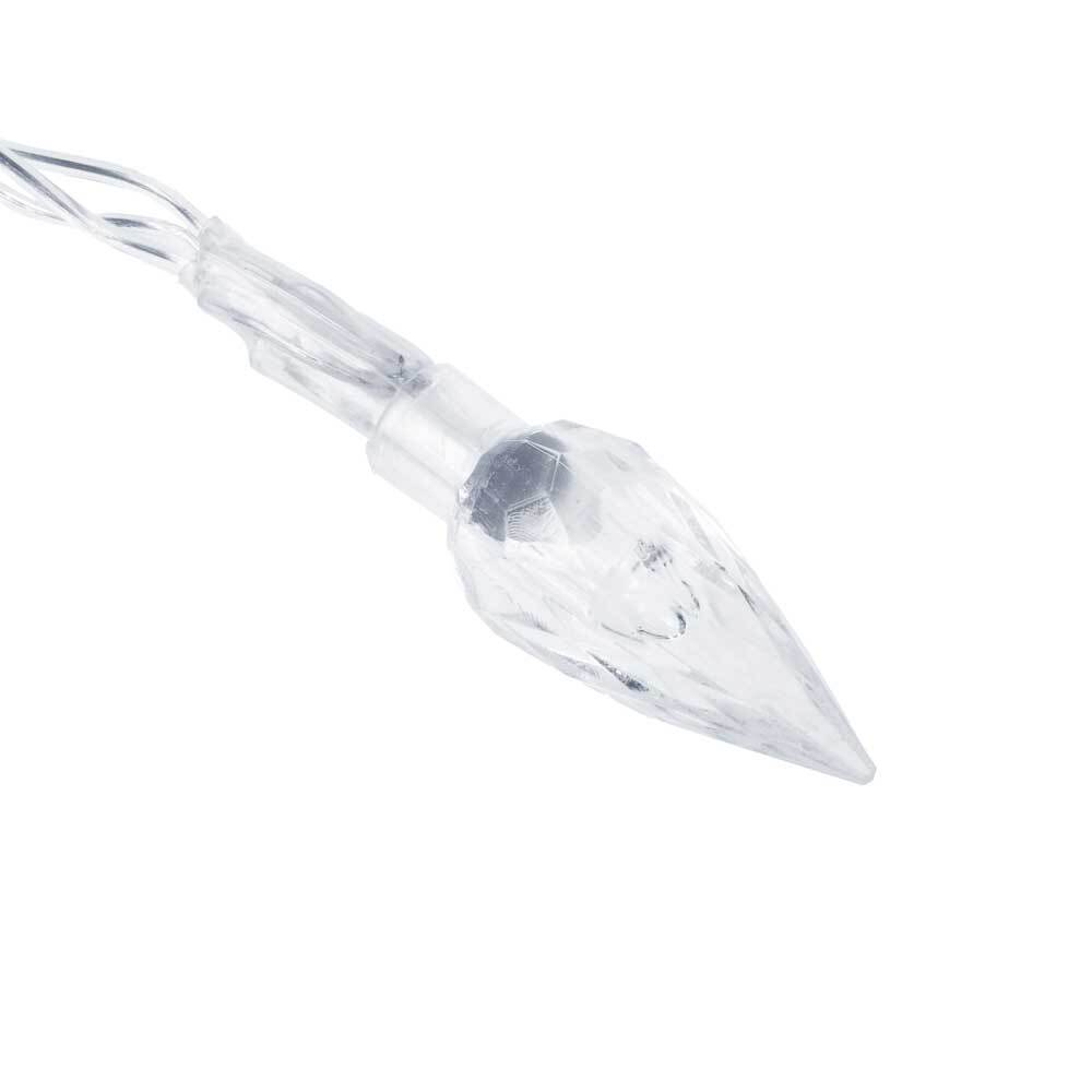 Гирлянда электрическая с насадками "Кристалл" 4м, 20 LED, 8 режимов, мультицвет, прозрачный ПВХ, 220