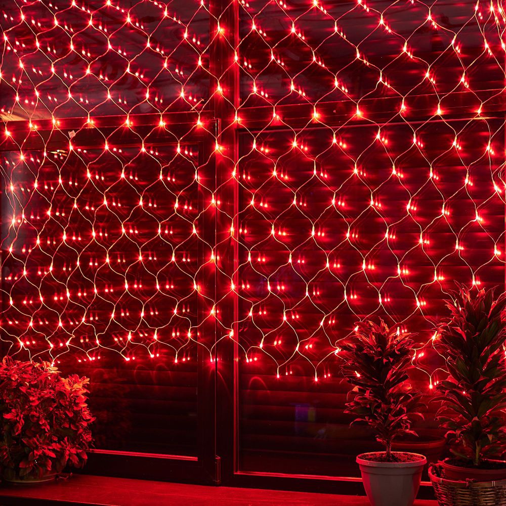 ULD-N2520-240-DTA RED IP20 Сетка светодиодная с контроллером. 240 светодиодов. 2.5х2 м. красная. IP20. провод прозрачный