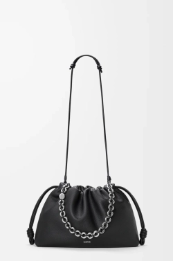 Loewe Большая сумка Flamenco из зернистой телячьей кожи, черный