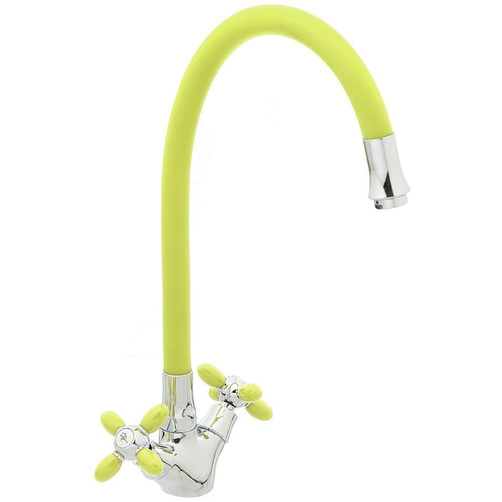 Смеситель для кухни, Frud, гибк излив, с кран-буксой, зел, R44127-6