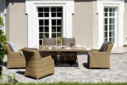 "Неаполь" обеденная группа плетеная из искусственного ротанга, цвет соломенный