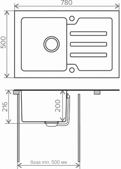 Мойка TOLERO GLASS TG 780 черный