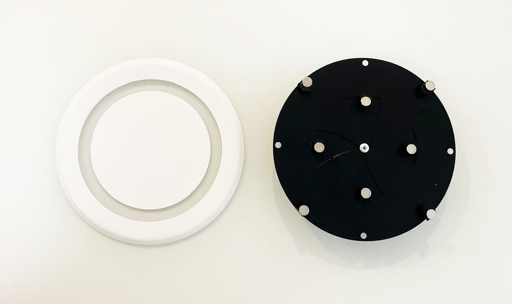 Диффузор приточно-вытяжной на магнитах регулируемый КНД-100 декоративный металлический белый