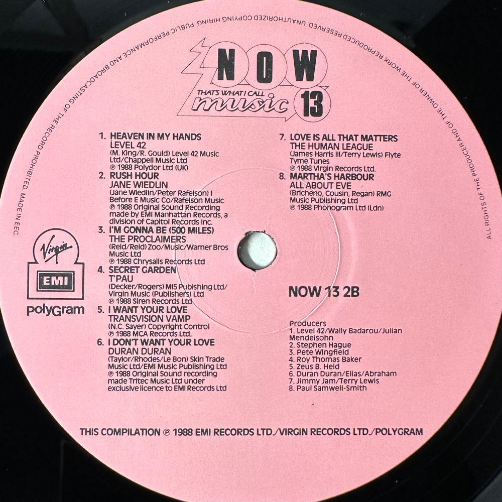 Сборник Now That's What I Call Music XIII 2LP (Англия 1988г.)