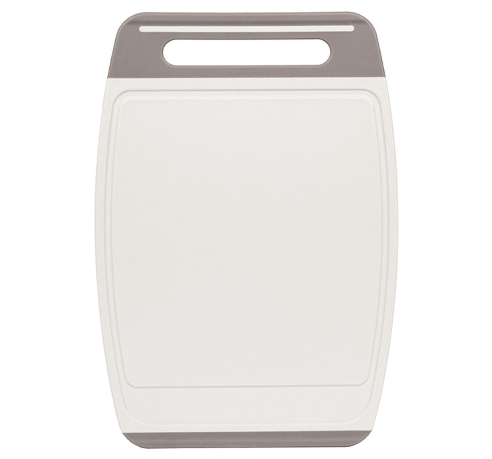 Доска разделочная ХЕВИ 405*275 мм антискользящие вставки, увеличенная толщина, желобки для отвода влаги М1567