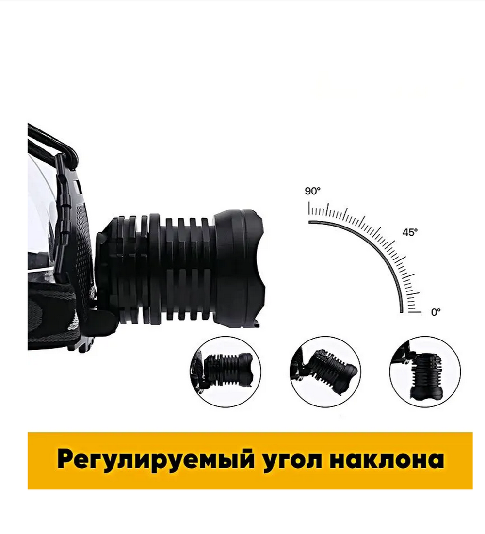 Фонарь налобный многофункциональный, яркий Огонь HТ-799-P90