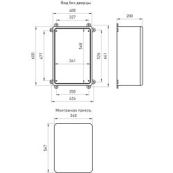 Корпус пластиковый ЭРА ЩМП-П (600х400х200) IP65 УХЛ1 серый | Корпуса пластиковые с монтажной панелью
