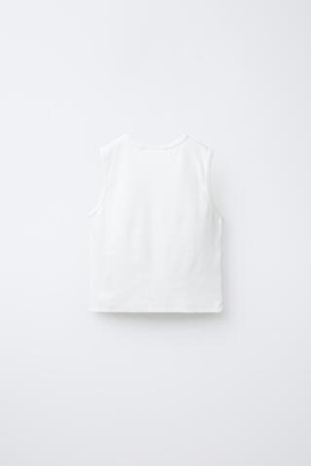 ZARA ФУТБОЛКА В РУБЧИК, ЖЕЛТОВАТО-БЕЛЫЙ