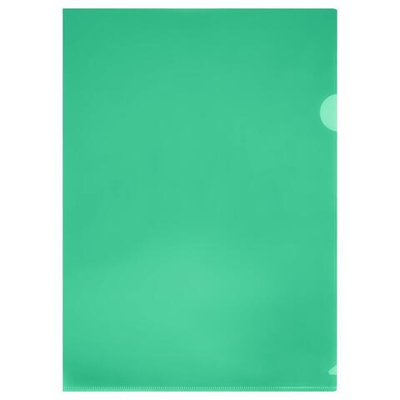 Папка-уголок А4 пластик, прозрачная, зеленая (Стамм)