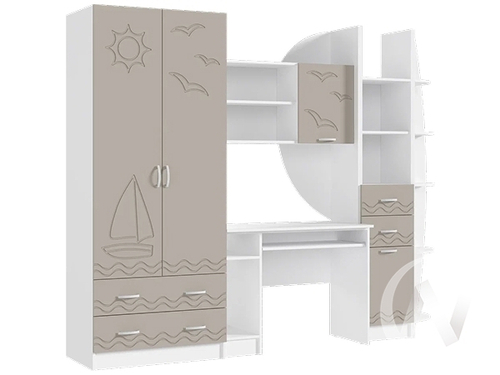 Стенка Детская Юниор-2 (белый/шарли мокко)