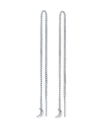 Серьги-цепочки "Нити с луной"