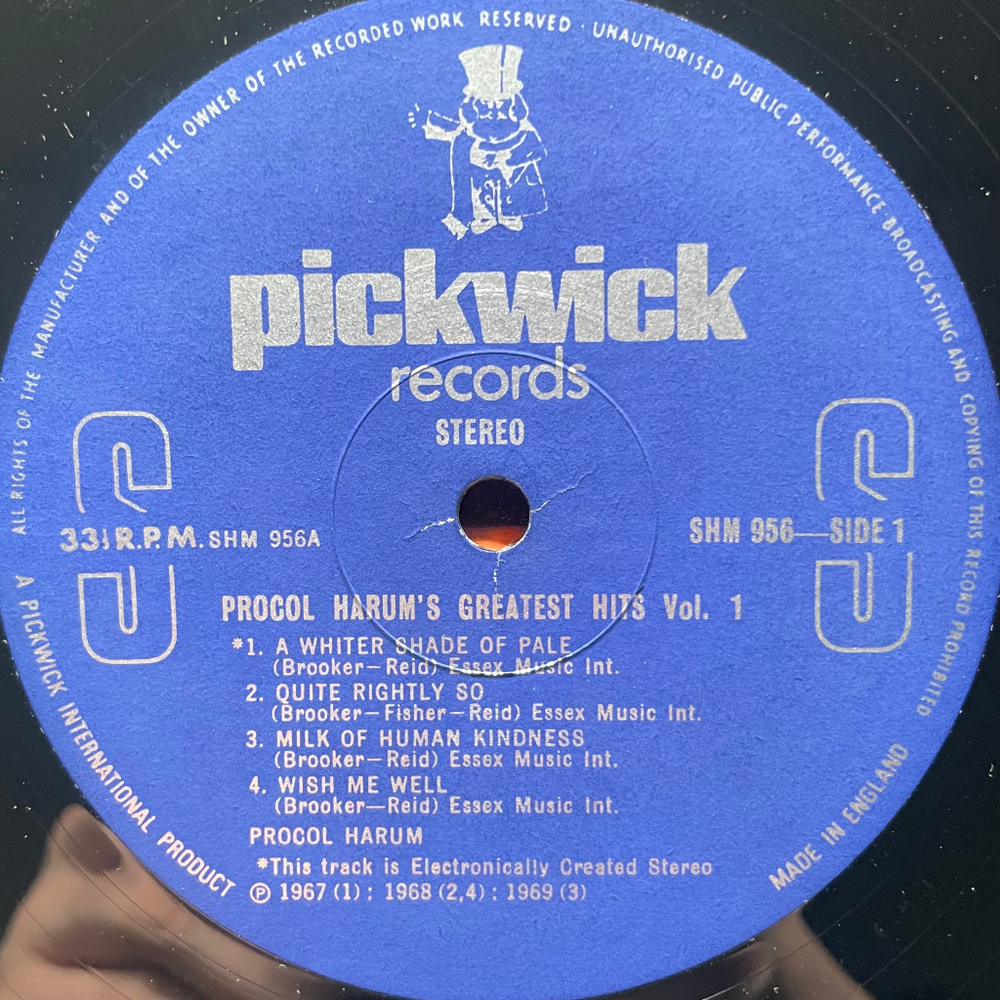 Procol Harum ‎– Greatest Hits Vol. 1 (Англия 1978г.)