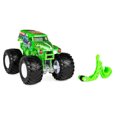 Spin Master Monster Jam — Супервнедорожный грузовик Grave Digger в масштабе 1:64 + перекладина на колесах 20130585 / артикул   58701 6044941 20130585  / GTIN 778988553480