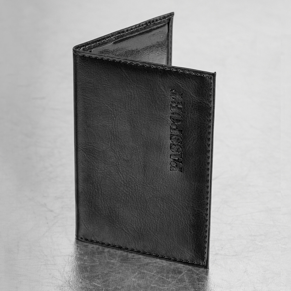 Обложка для паспорта экокожа мягкая вставка изолон "PASSPORT" черная STAFF Profit (5 штук в упаковке)