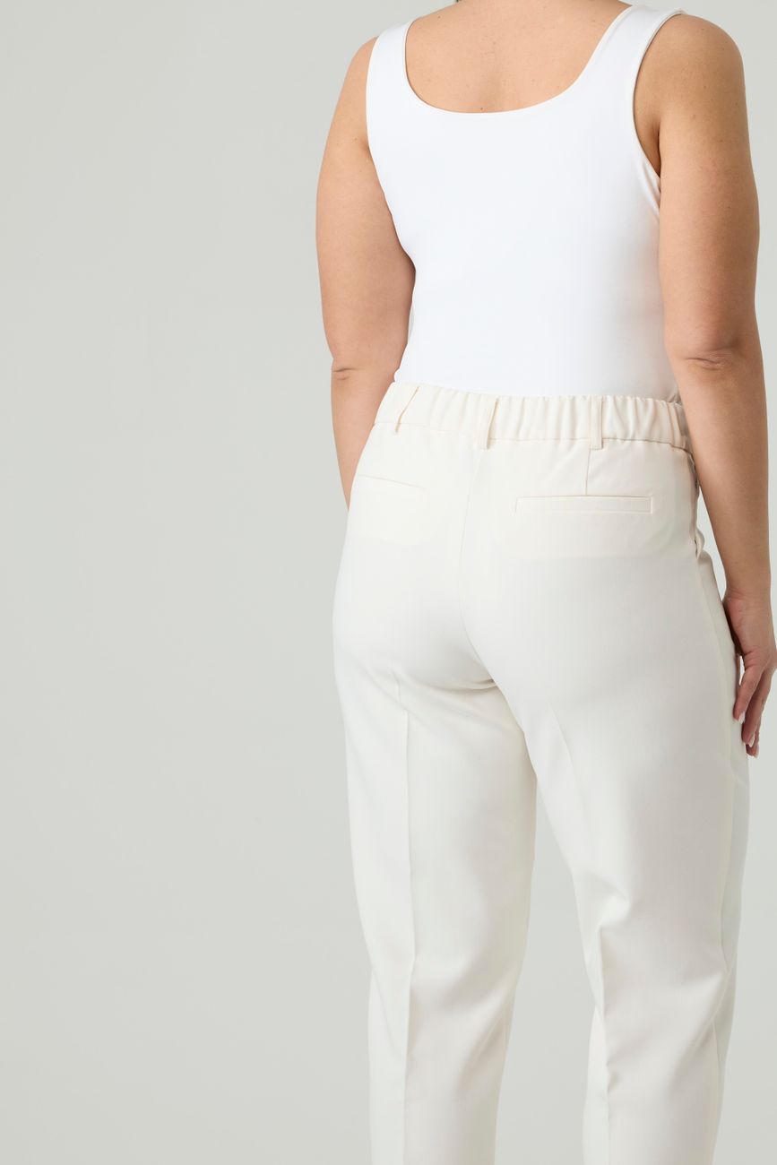 Брюки классические укороченные, молочный