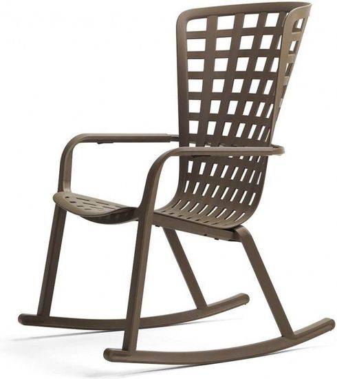 Кресло-качалка Folio пластиковое коричневое  Nardi Италия
