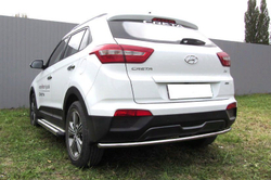 Защита заднего бампера (нержавейка) Hyundai Creta 4WD (2016-2021) d42 радиусная