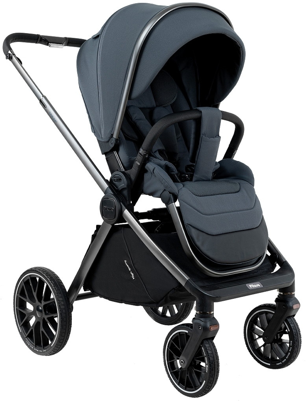 Детская коляска Pituso Mayla Plus 3 в 1 с автокреслом Santiso Pro Black Graphite