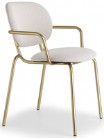 Кресло металлическое c обивкой Scab Design Si-Si Bold, матовое золото, бежевый