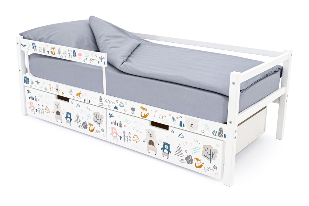 Детская кровать тахта Бельмарко Svogen белый мишки