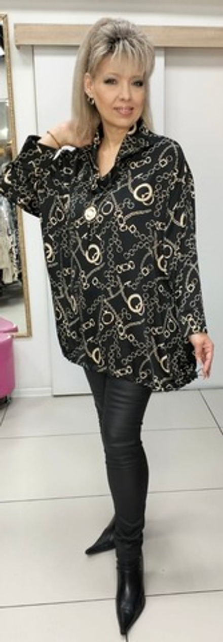 Туника-блузон с красивым изображением цепей + подвеска