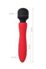 Двусторонний вибромассажер Black&Red by Toyfa, силикон, красный, 21 см