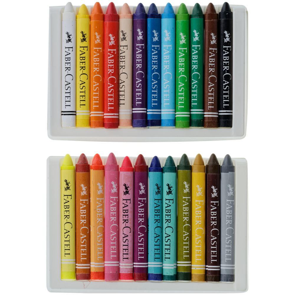 Мелки восковые Faber-Castell, 24цв., трехгранные, картонная упаковка