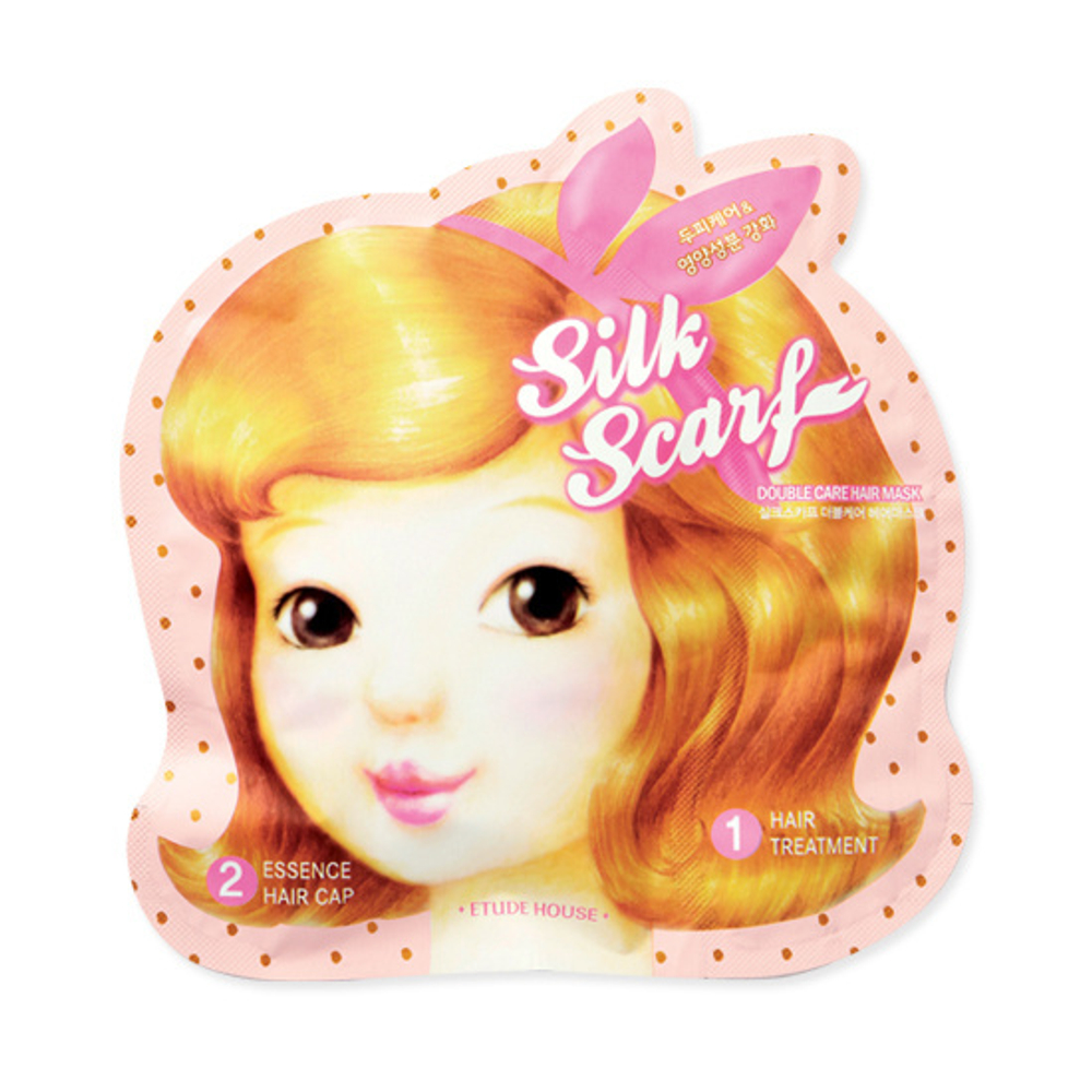 Восстанавливающая питательная маска-шапочка для волос Etude House Silk Scarf Double Care Hair Mask