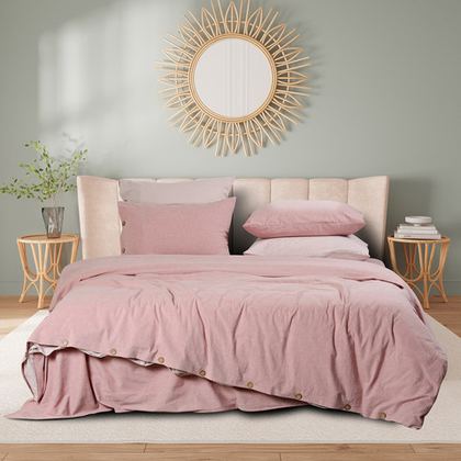Постельное белье 2 спальное Sharmes Rustic Melange Розовый