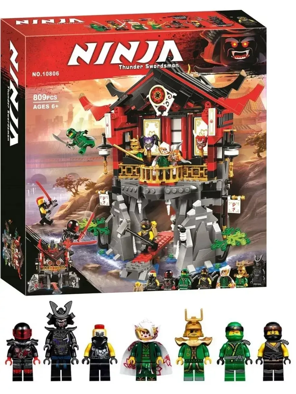 Конструктор Ниндзя Храм воскресения 809 деталей 10806