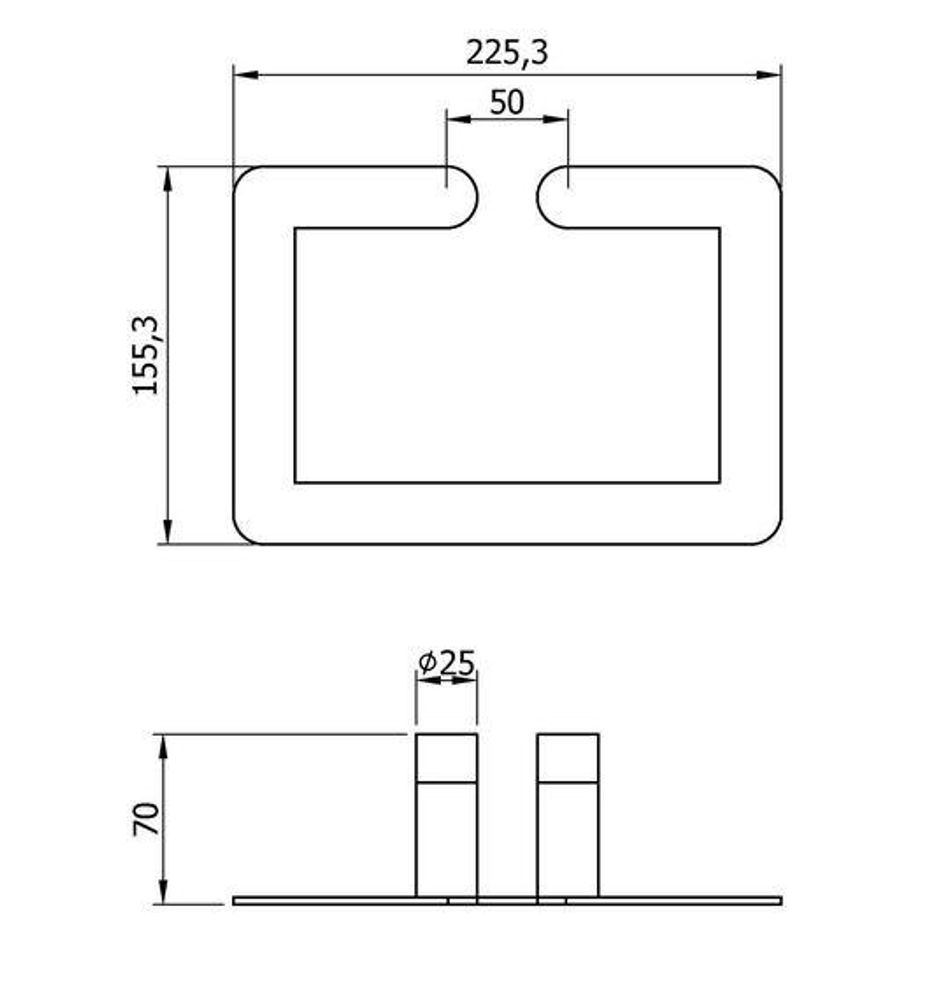Полотенцедержатель 225 мм нерж. сталь VERONA 16880.CU медь