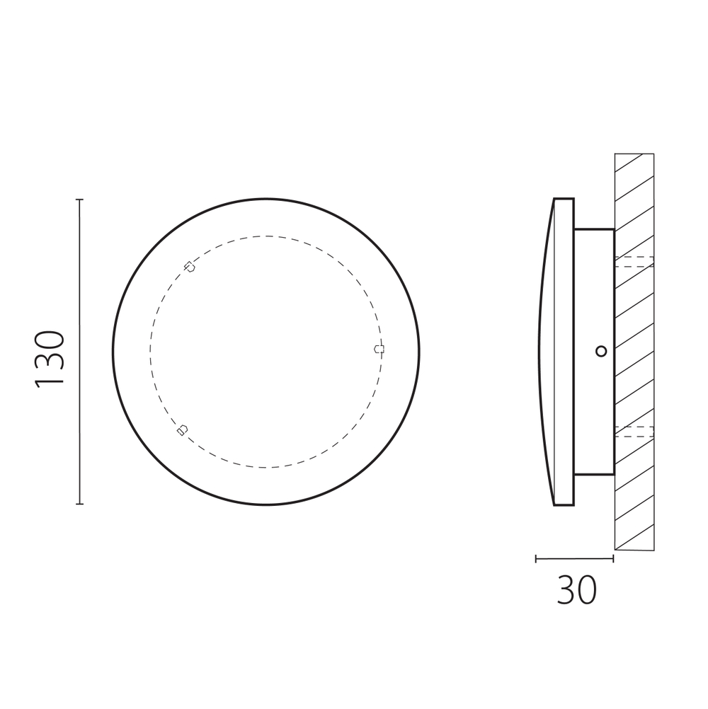 379147 Светильник PIATTO 1x6W LED 600LM G ЧЕРНЫЙ 4000K IP65