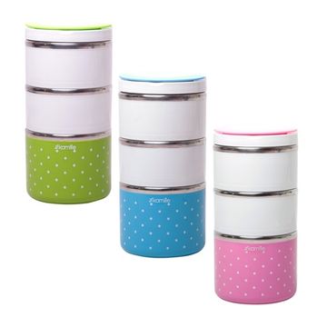 Ланч бокс тройной 1480 мл. Kamille КМ 2104 круглый