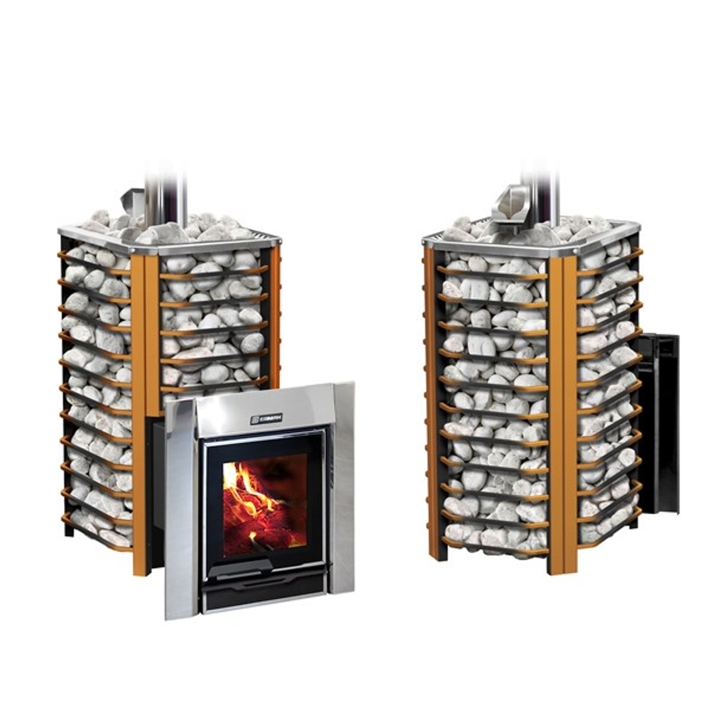 Дровяная печь для бани ЕРМАК 30 СЕТКА-ПРЕМИУМ (Сталь)